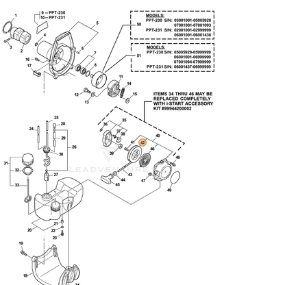 ECHO part 17721540630 — IPL diagram snippet (6x zoom, amber highlight)