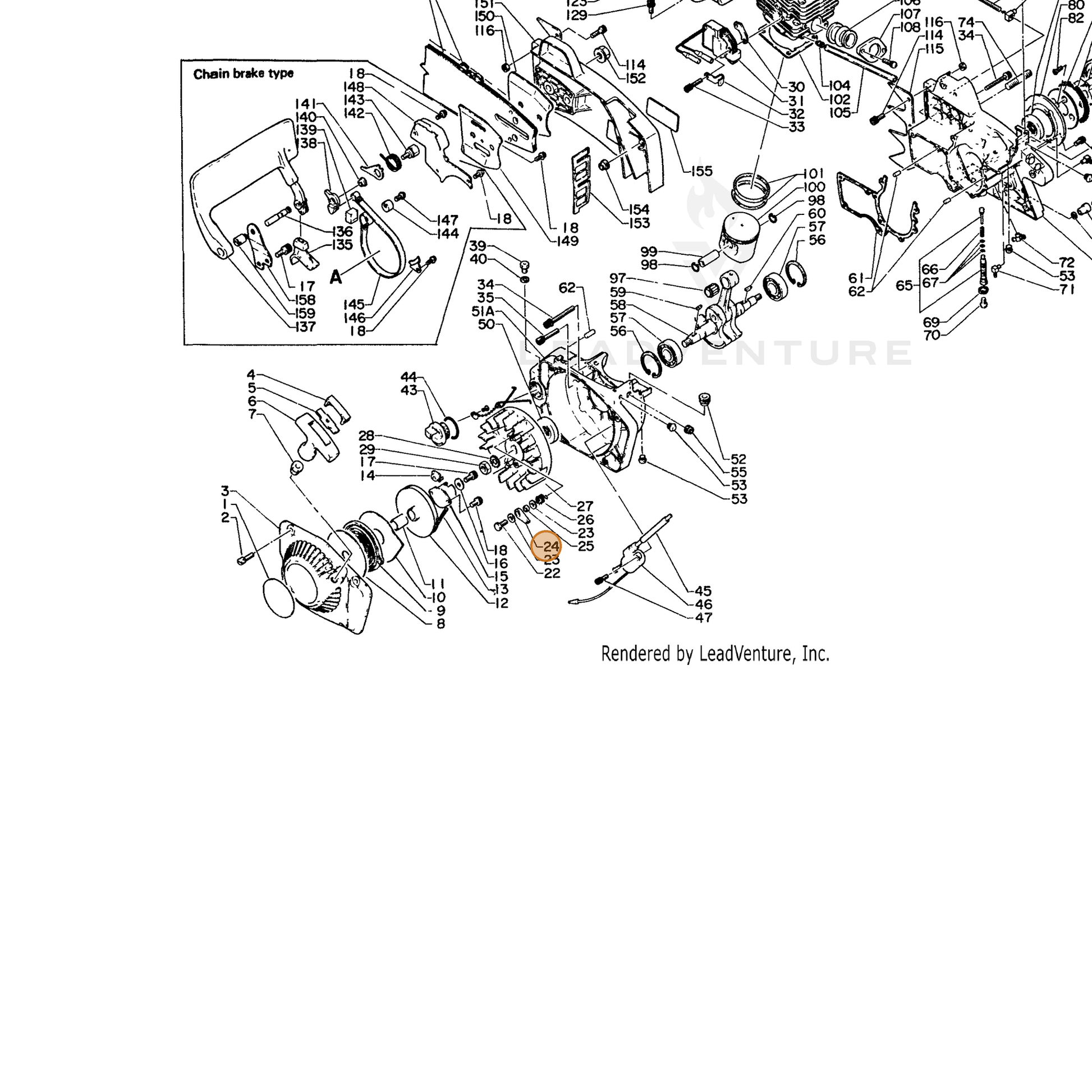 ECHO part 17721802830 — IPL diagram snippet (6x zoom, amber highlight)
