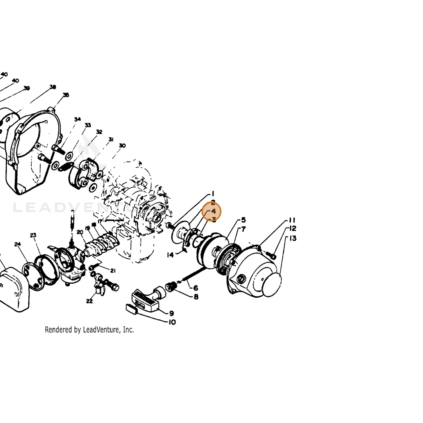 ECHO part 17721805530 — IPL diagram snippet (6x zoom, amber highlight)