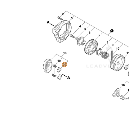ECHO part 17721844330 — IPL diagram snippet (6x zoom, amber highlight)