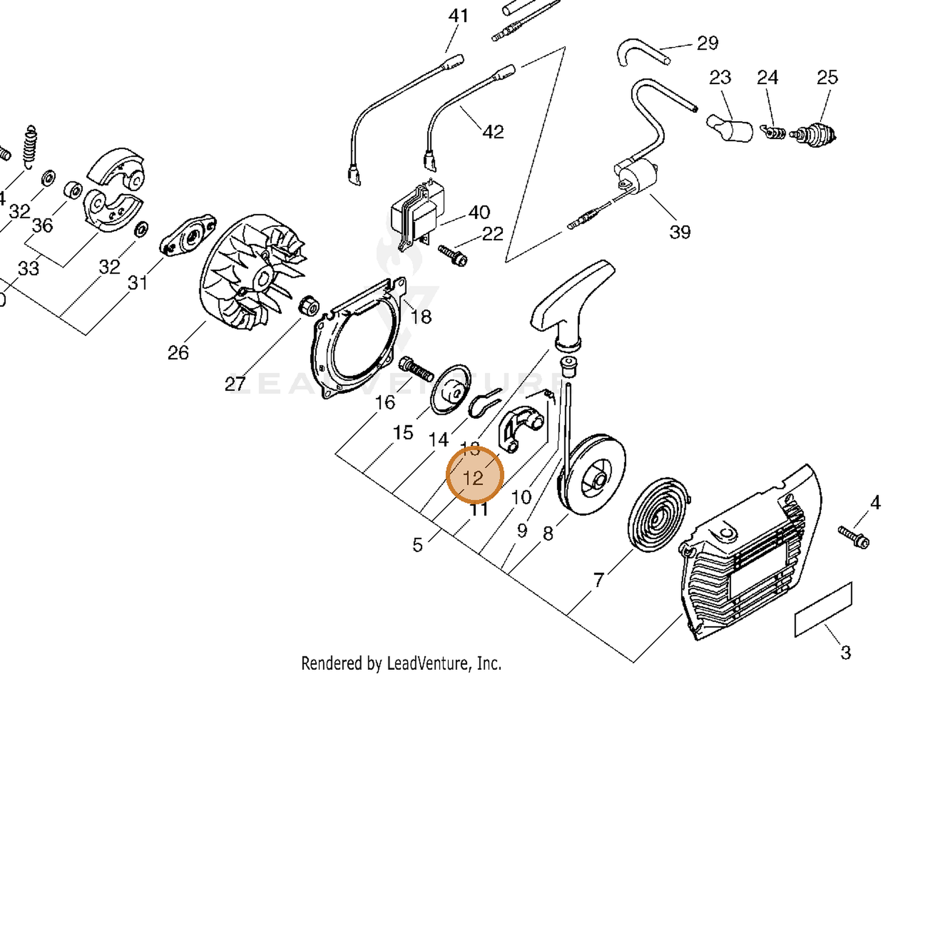 ECHO part 17721854430 — IPL diagram snippet (6x zoom, amber highlight)