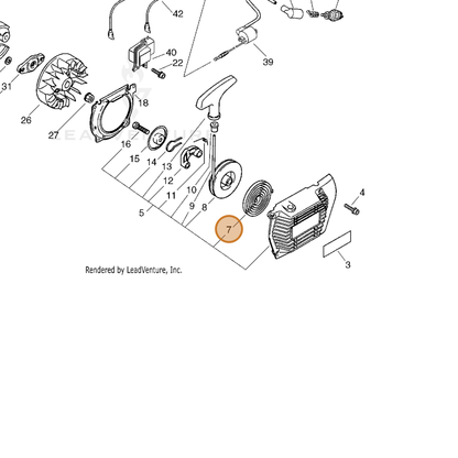 ECHO part 17722000220 — IPL diagram snippet (6x zoom, amber highlight)