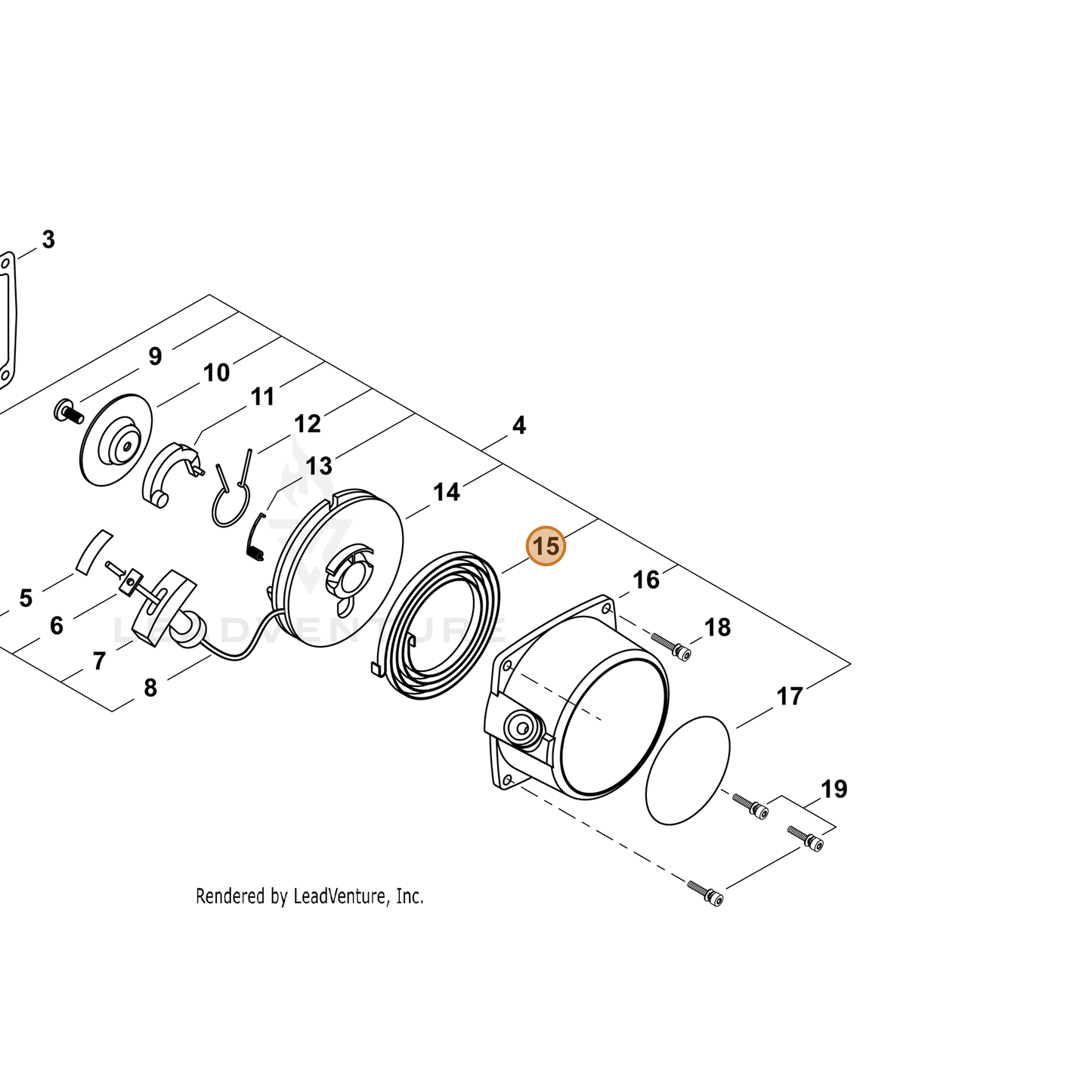 ECHO part 17722005730 — IPL diagram snippet (6x zoom, amber highlight)