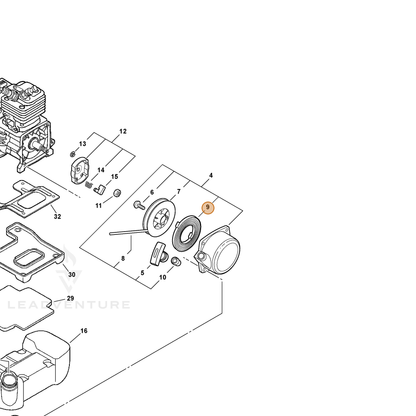 ECHO part 17722006310 — IPL diagram snippet (6x zoom, amber highlight)