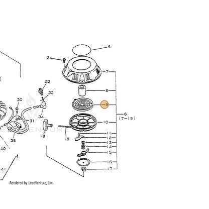 ECHO part 17722011620 — IPL diagram snippet (6x zoom, amber highlight)