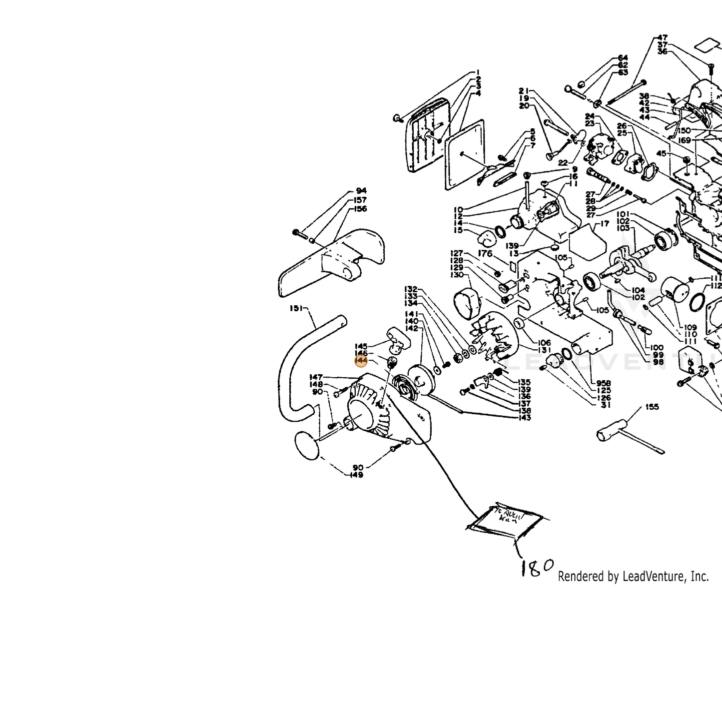 ECHO part 17722019730 — IPL diagram snippet (6x zoom, amber highlight)
