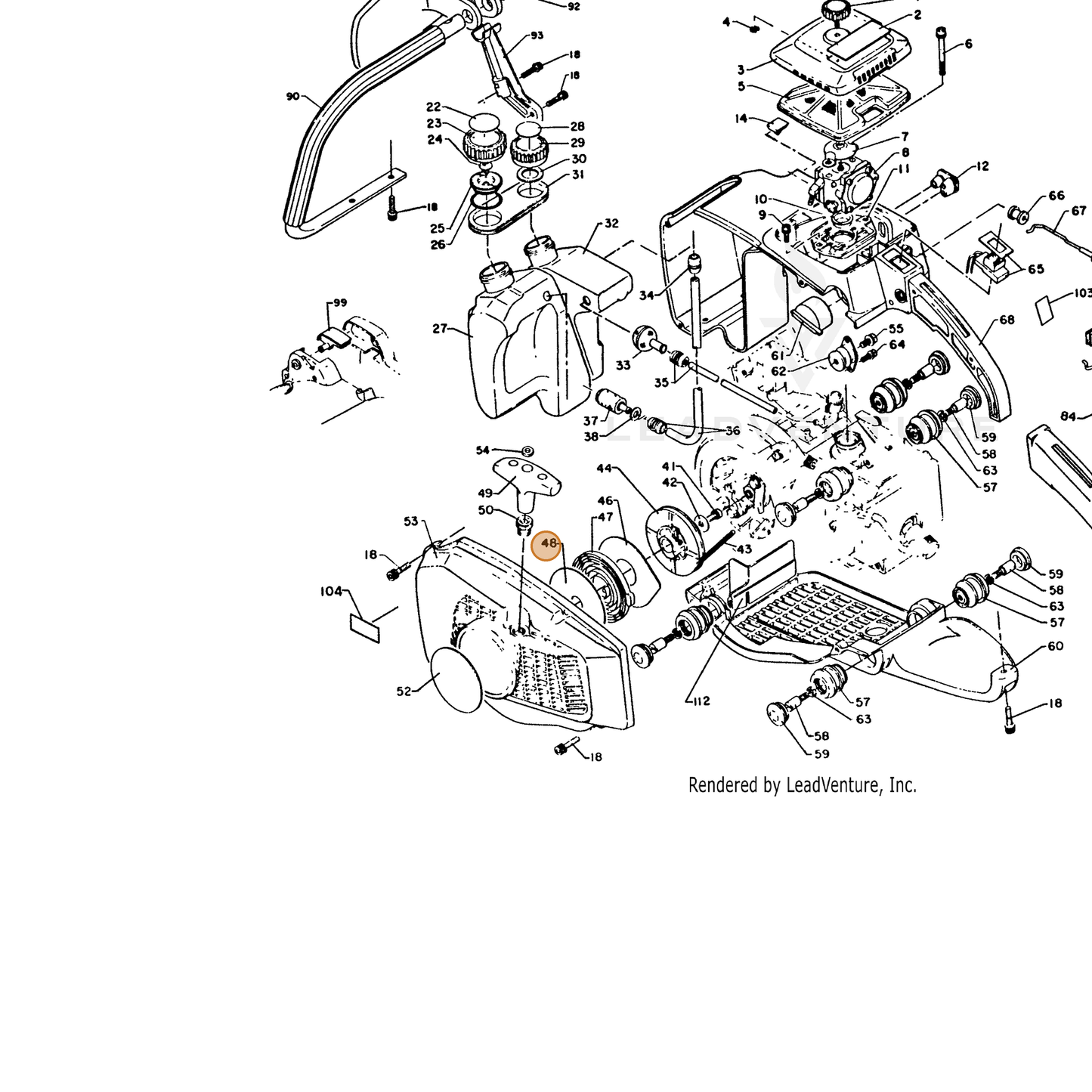 ECHO part 17722102830 — IPL diagram snippet (6x zoom, amber highlight)