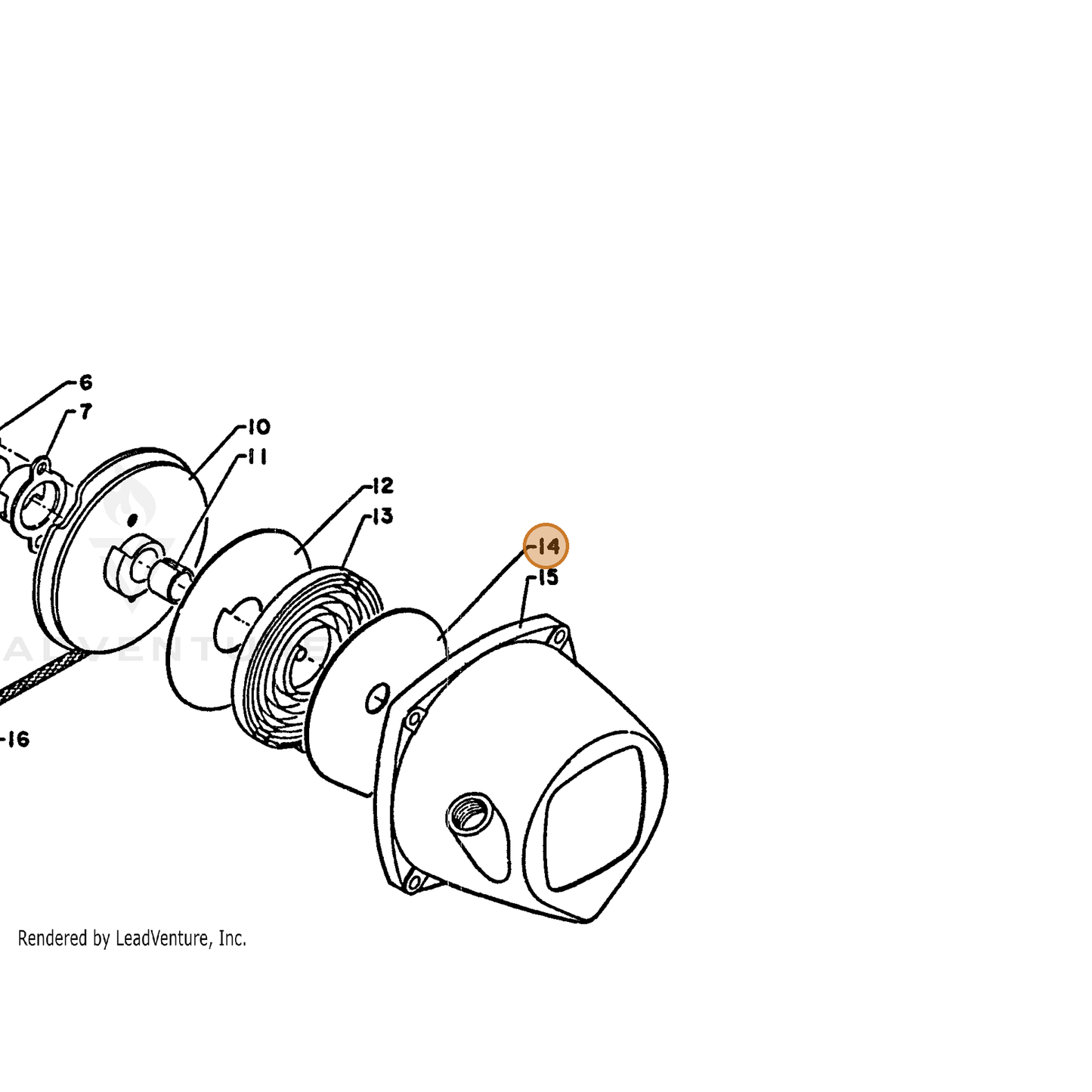ECHO part 17722104630 — IPL diagram snippet (6x zoom, amber highlight)