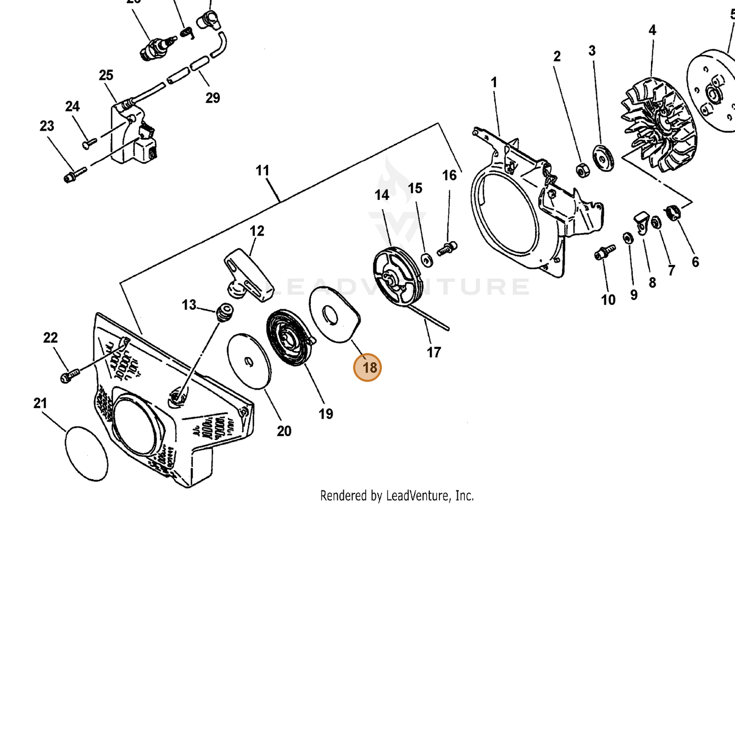 ECHO part 17722107060 — IPL diagram snippet (6x zoom, amber highlight)