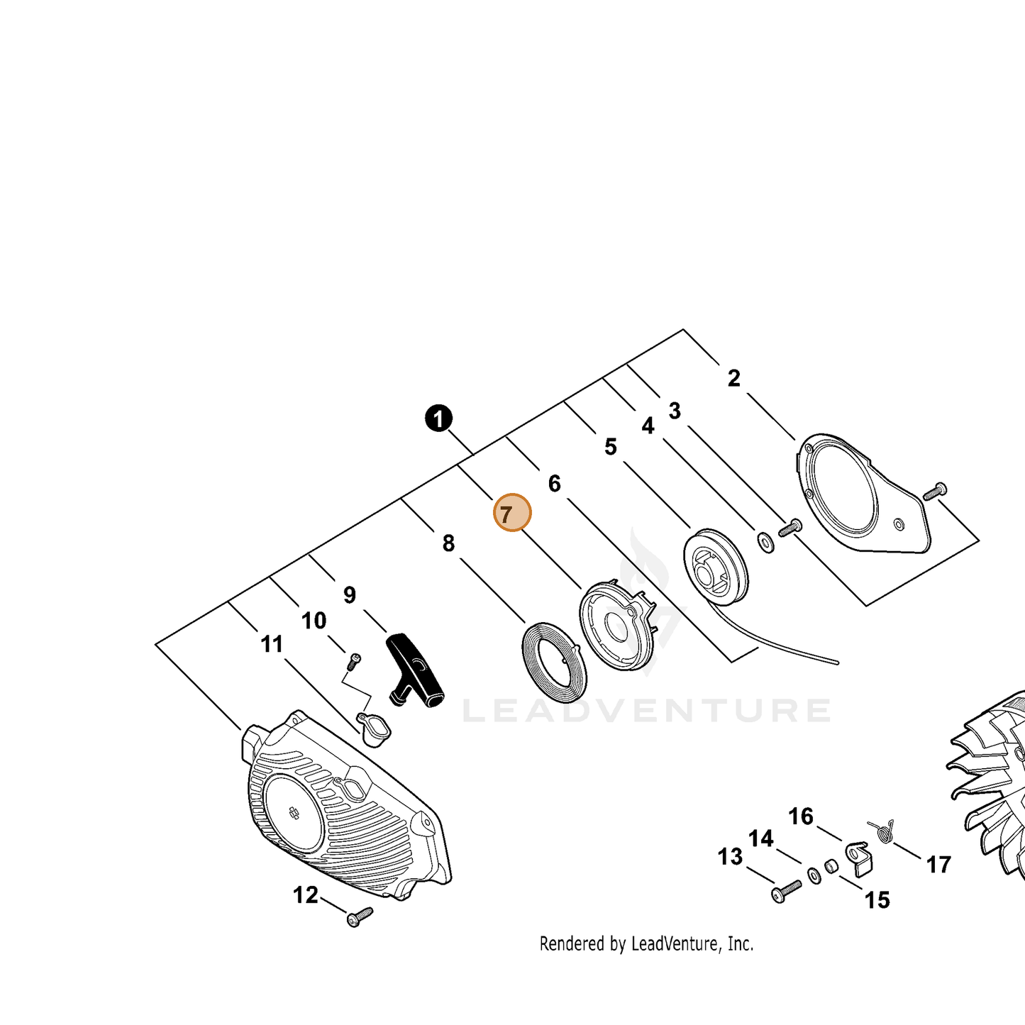 ECHO part 17722139630 — IPL diagram snippet (6x zoom, amber highlight)