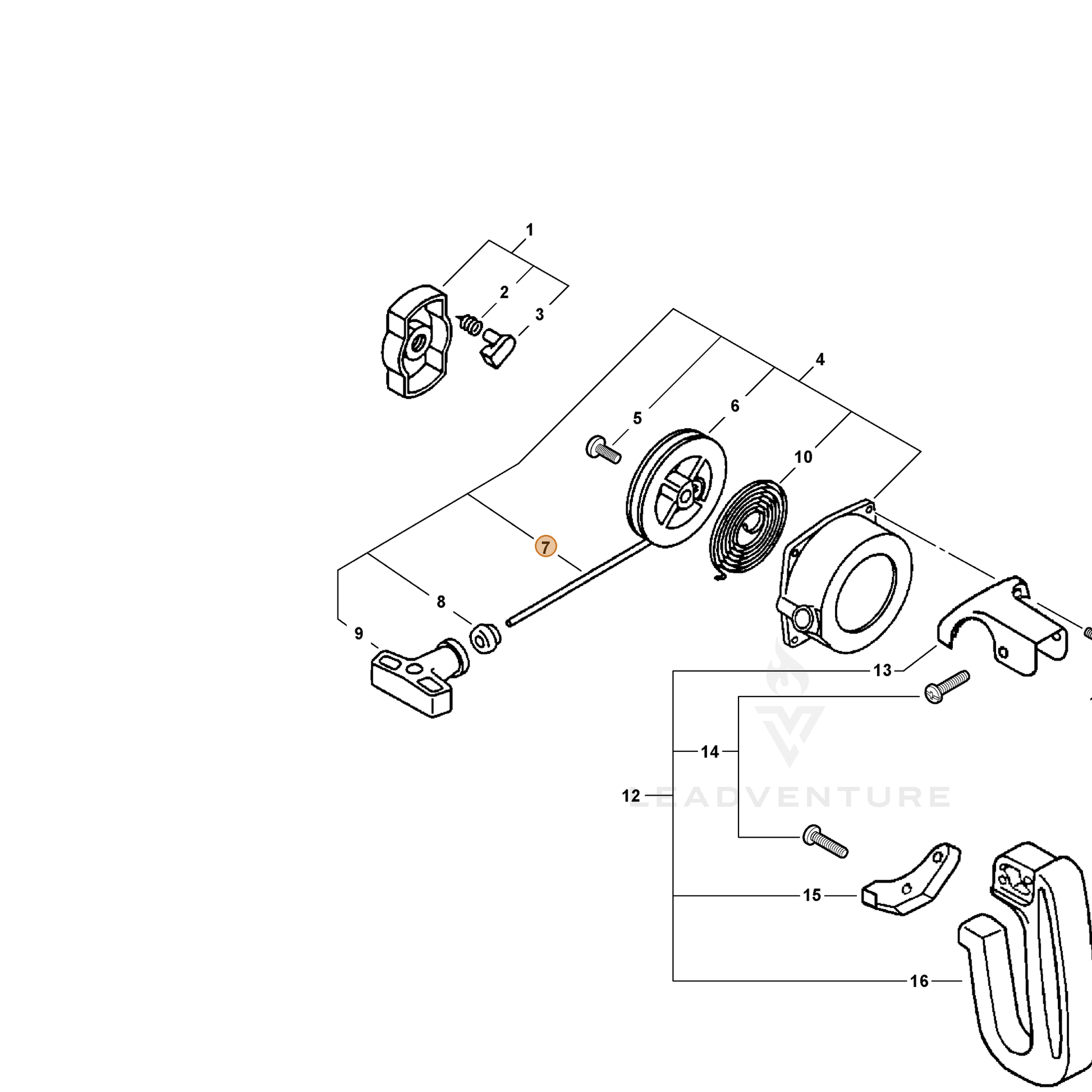 ECHO part 17722605310 — IPL diagram snippet (6x zoom, amber highlight)