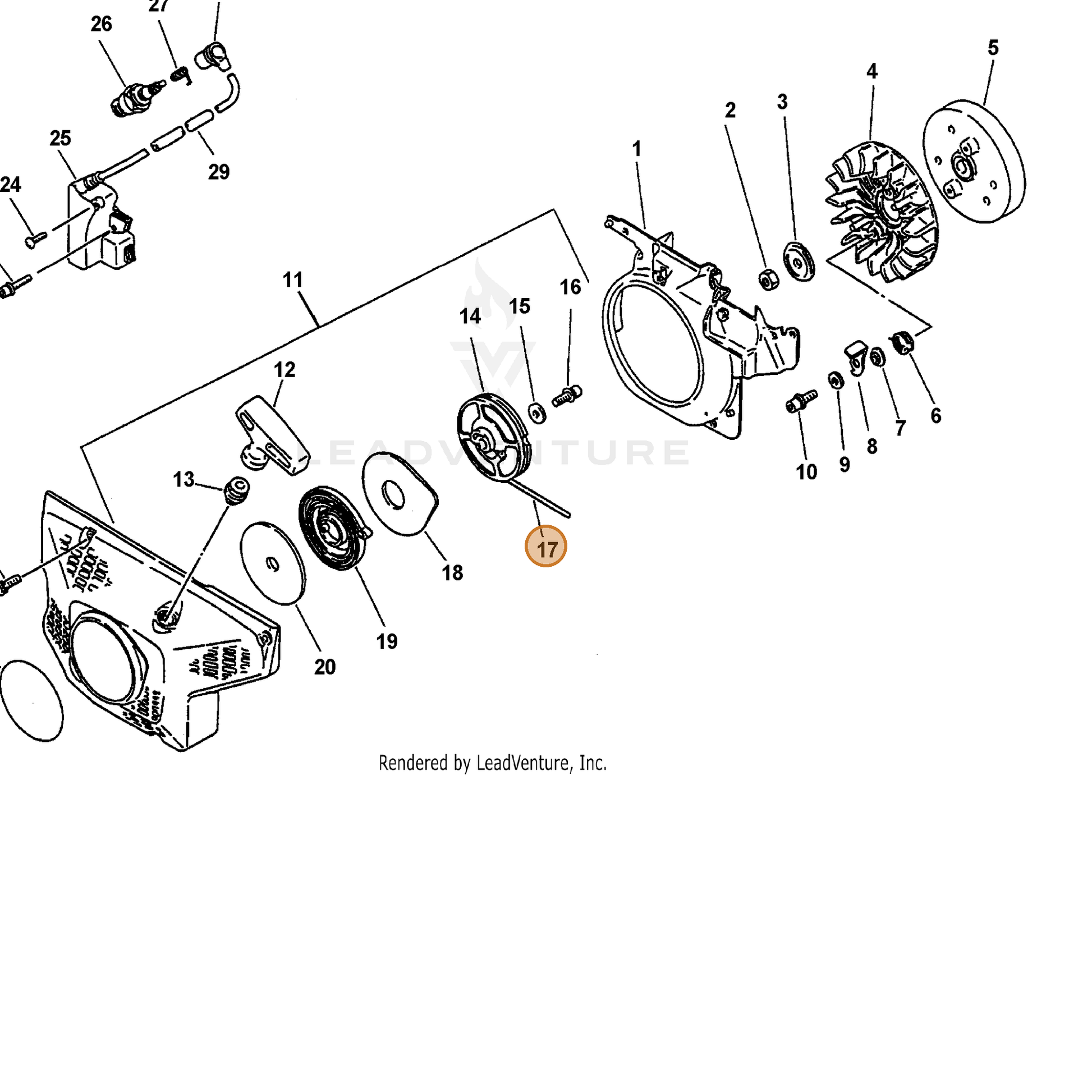 ECHO part 17722606060 — IPL diagram snippet (6x zoom, amber highlight)