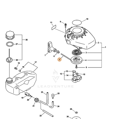 ECHO part 17722610120 — IPL diagram snippet (6x zoom, amber highlight)