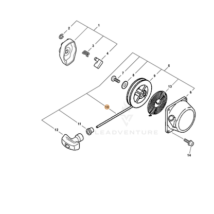 ECHO part 17722611120 — IPL diagram snippet (6x zoom, amber highlight)