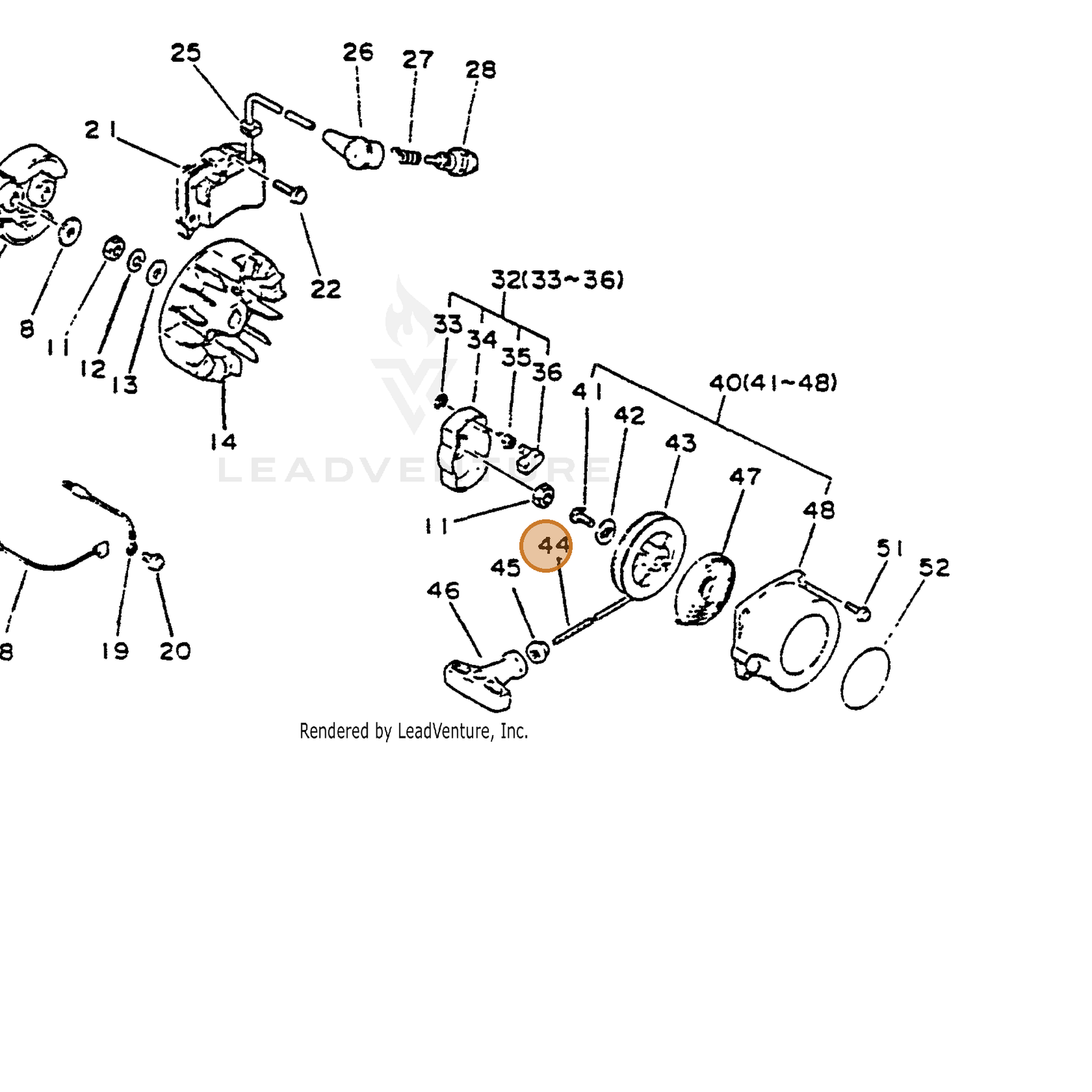 ECHO part 17722640630 — IPL diagram snippet (6x zoom, amber highlight)