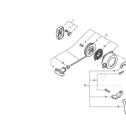 ECHO part 17722709560 — IPL diagram snippet (6x zoom, amber highlight)