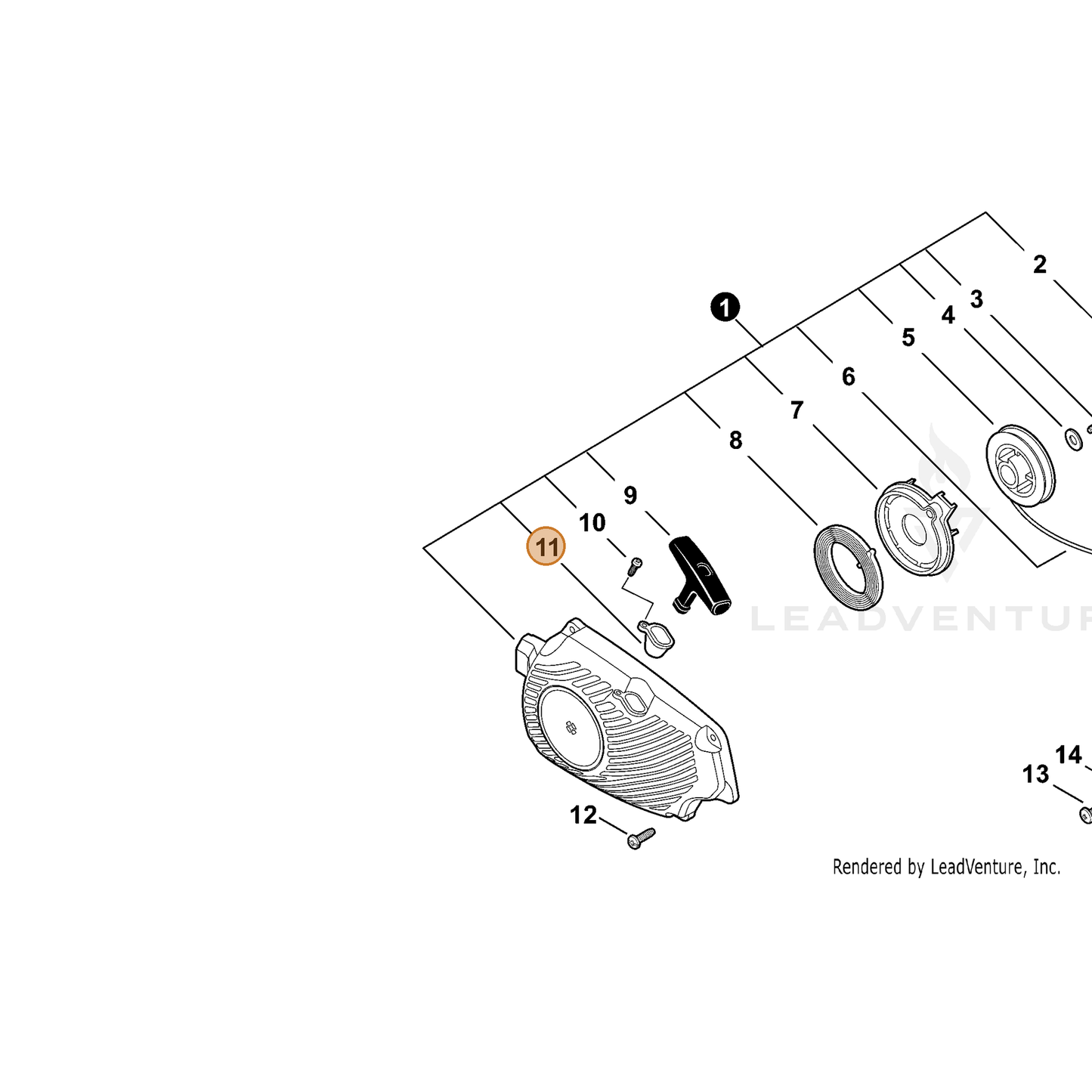 ECHO part 17722739131 — IPL diagram snippet (6x zoom, amber highlight)