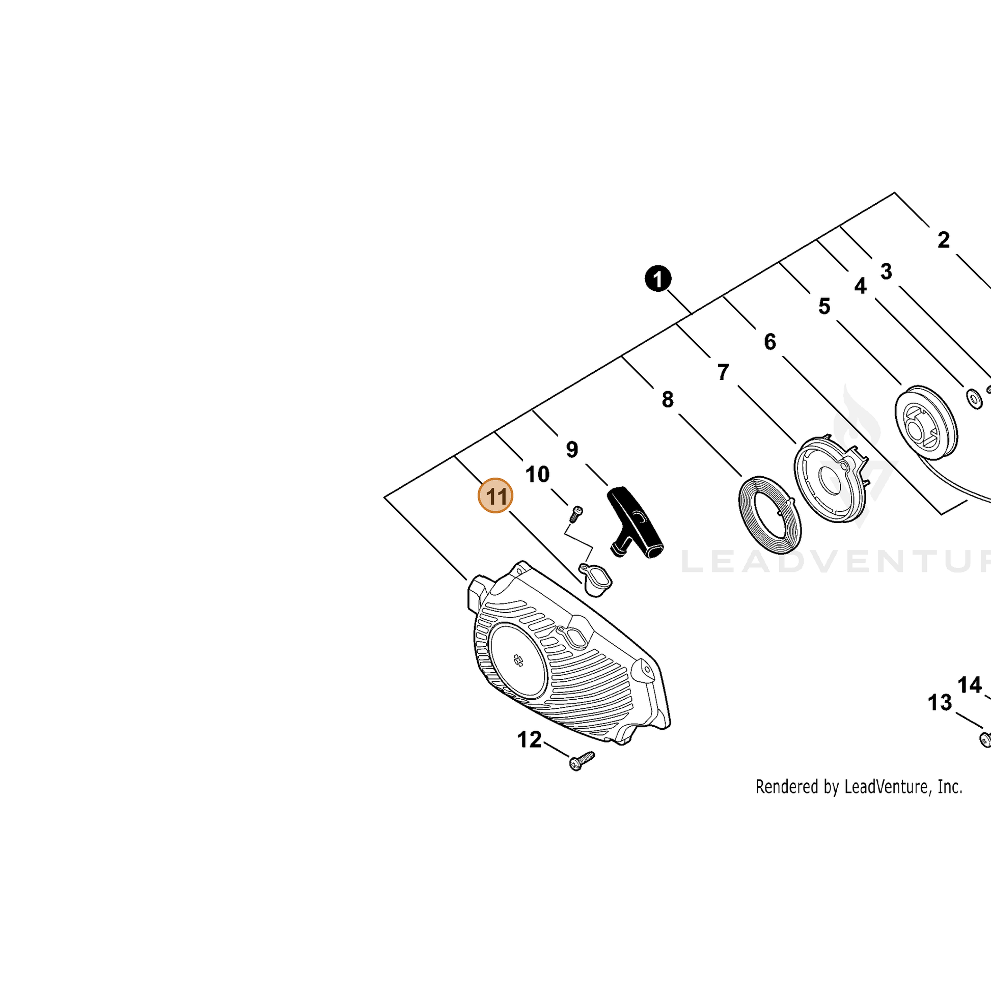 ECHO part 17722739131 — IPL diagram snippet (6x zoom, amber highlight)