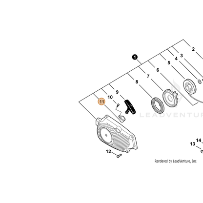 ECHO part 17722739131 — IPL diagram snippet (6x zoom, amber highlight)