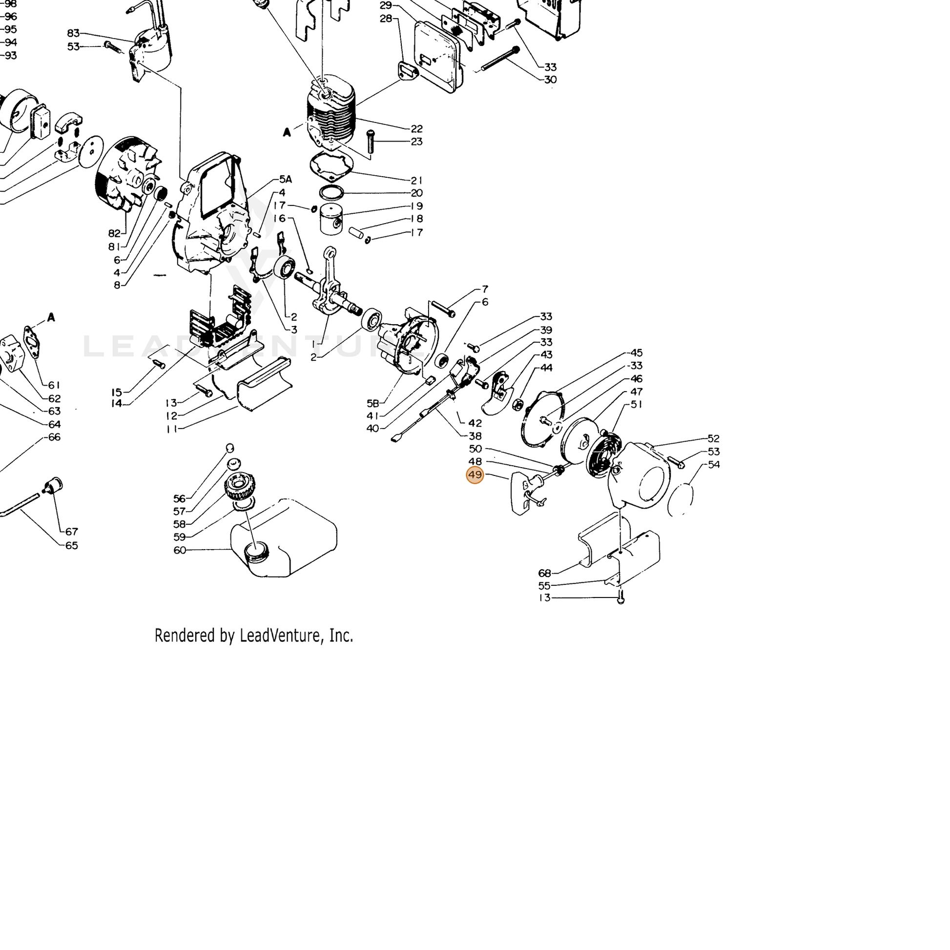 ECHO part 17722806530 — IPL diagram snippet (6x zoom, amber highlight)