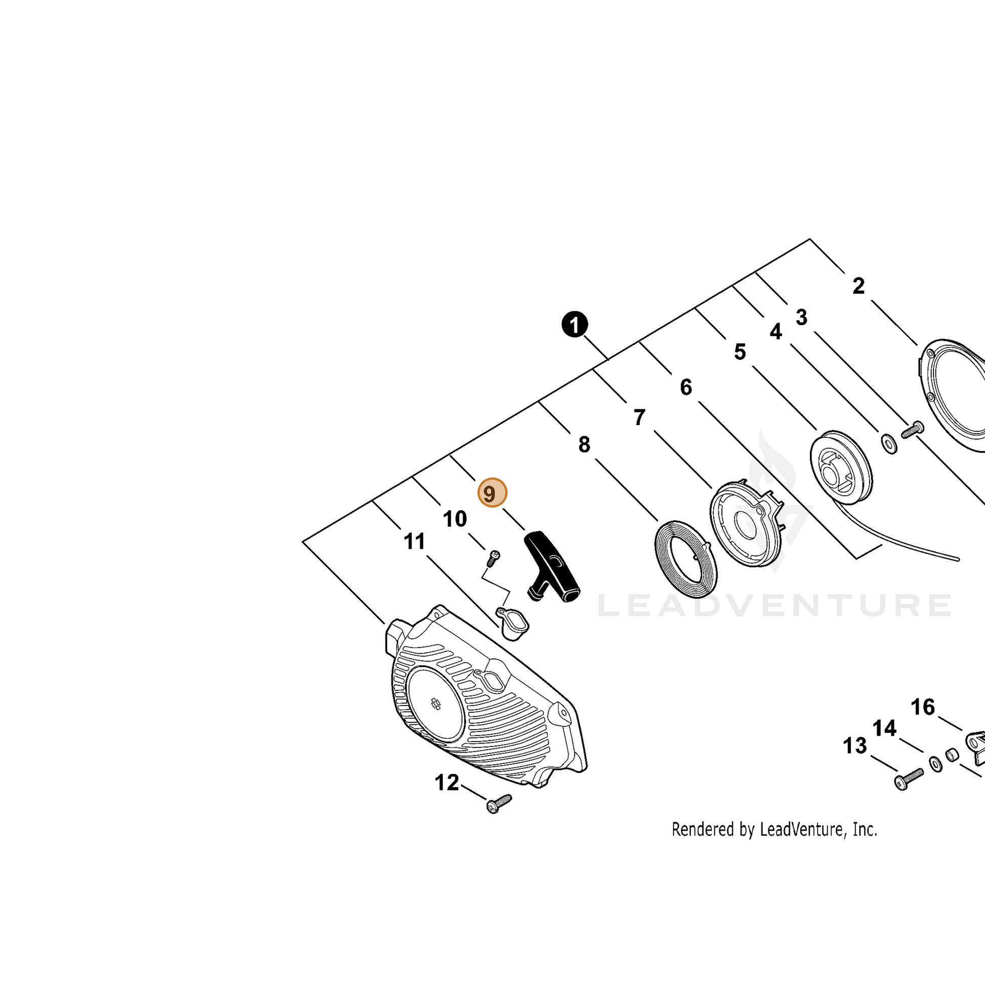ECHO part 17722835432 — IPL diagram snippet (6x zoom, amber highlight)