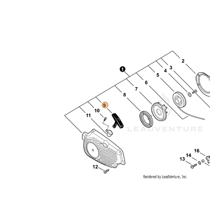 ECHO part 17722835432 — IPL diagram snippet (6x zoom, amber highlight)