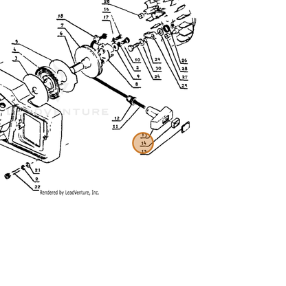ECHO part 17722902830 — IPL diagram snippet (6x zoom, amber highlight)