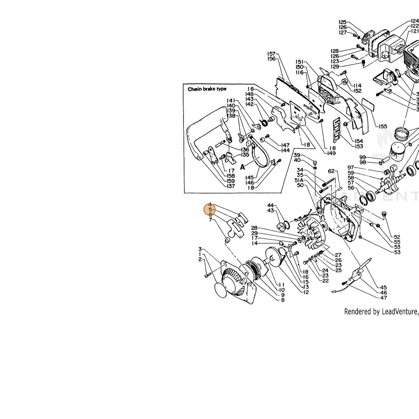 ECHO part 17722914730 — IPL diagram snippet (6x zoom, amber highlight)