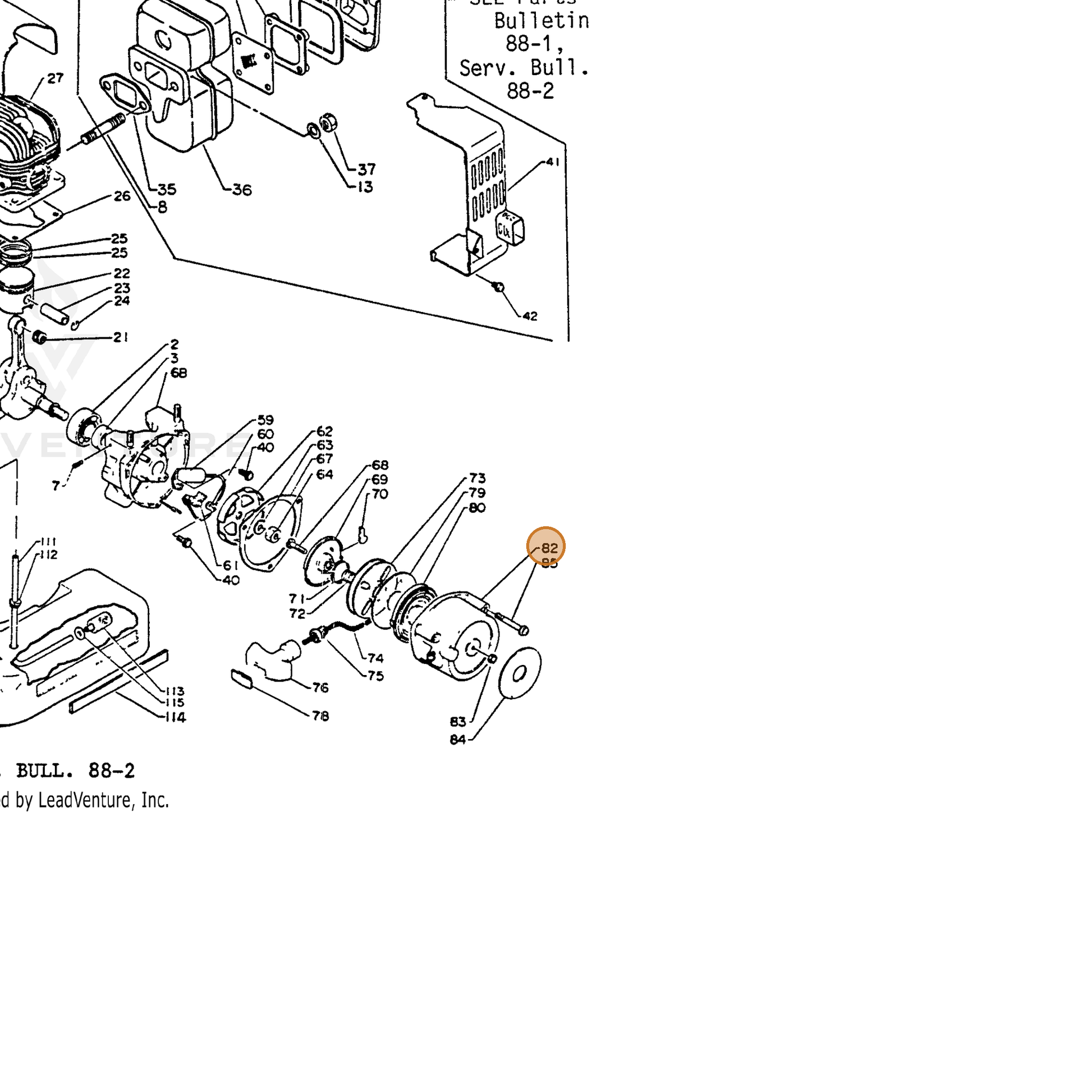 ECHO part 17723201110 — IPL diagram snippet (6x zoom, amber highlight)
