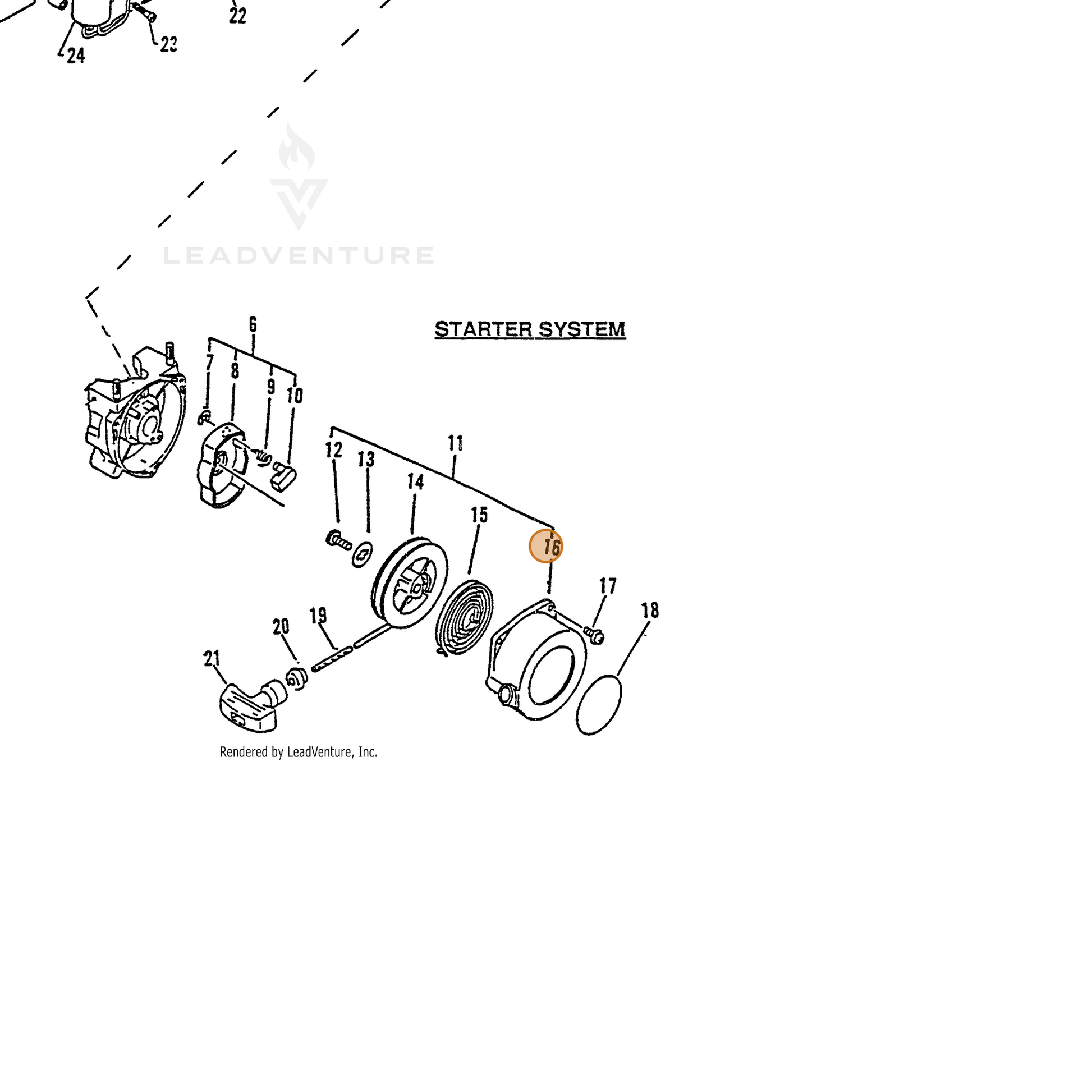 ECHO part 17723208060 — IPL diagram snippet (6x zoom, amber highlight)