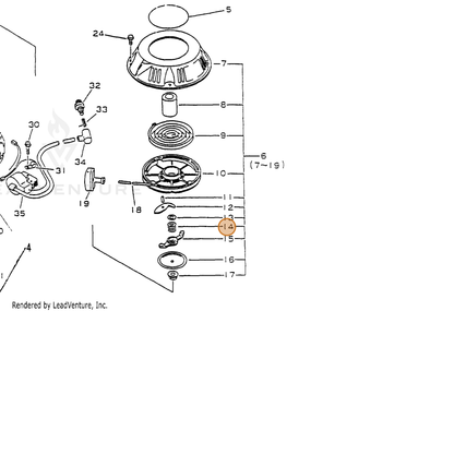 ECHO part 17723311620 — IPL diagram snippet (6x zoom, amber highlight)