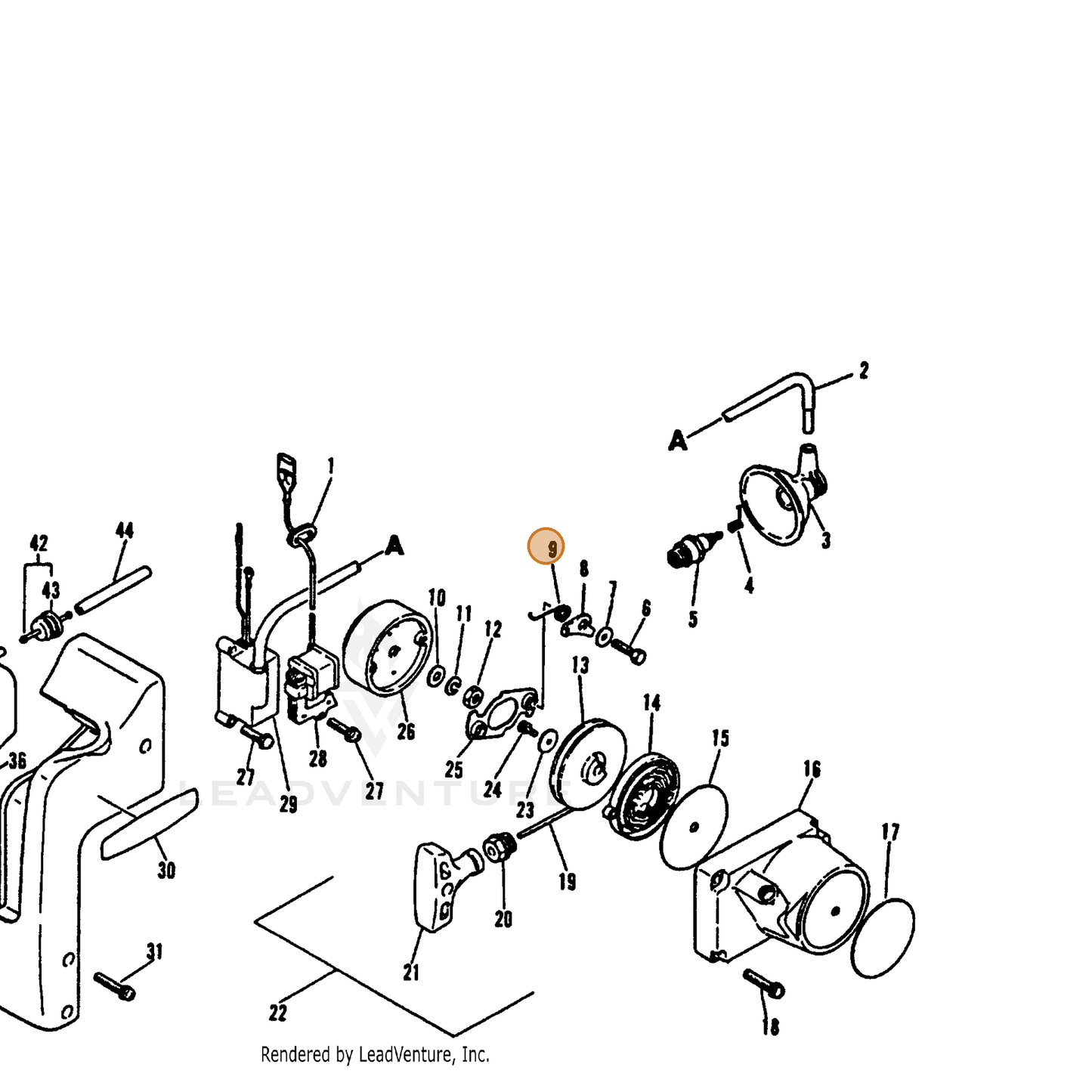 ECHO part 17723404920 — IPL diagram snippet (6x zoom, amber highlight)