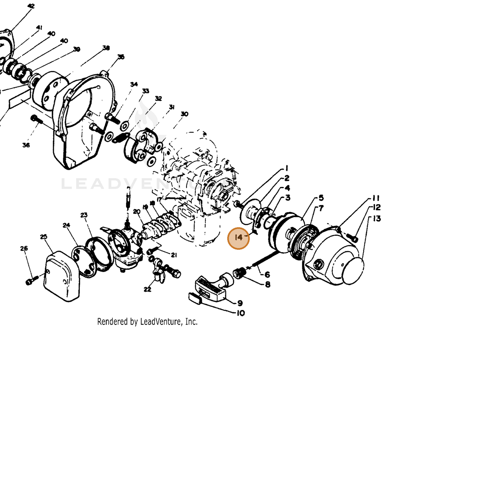 ECHO part 17723405730 — IPL diagram snippet (6x zoom, amber highlight)