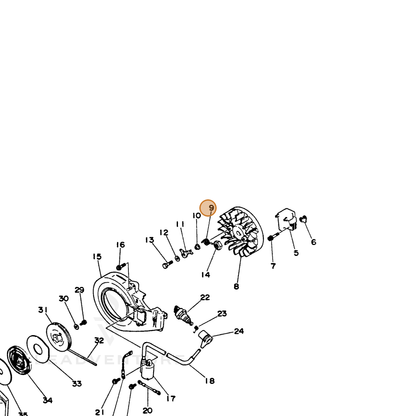 ECHO part 17723412330 — IPL diagram snippet (6x zoom, amber highlight)