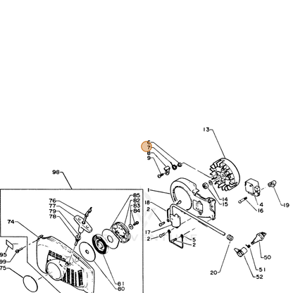ECHO part 17723414530 — IPL diagram snippet (6x zoom, amber highlight)