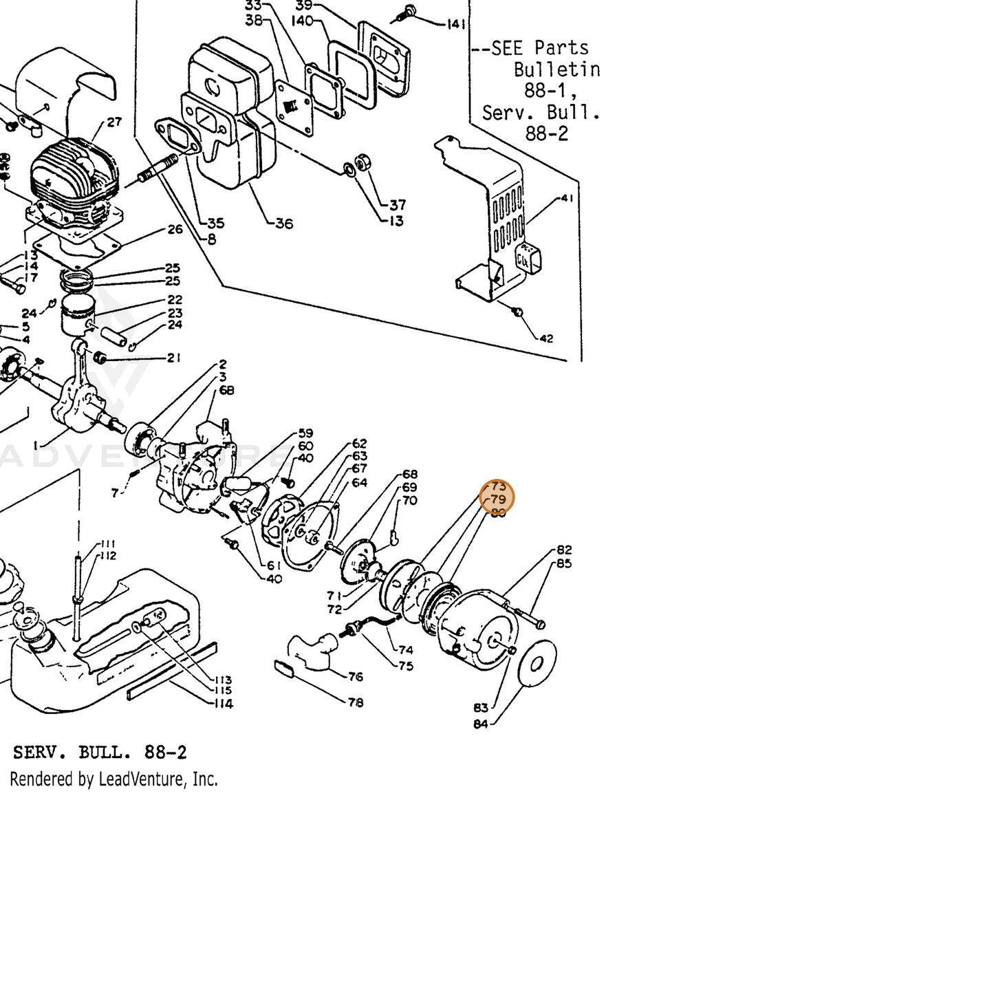 ECHO part 17723500910 — IPL diagram snippet (6x zoom, amber highlight)