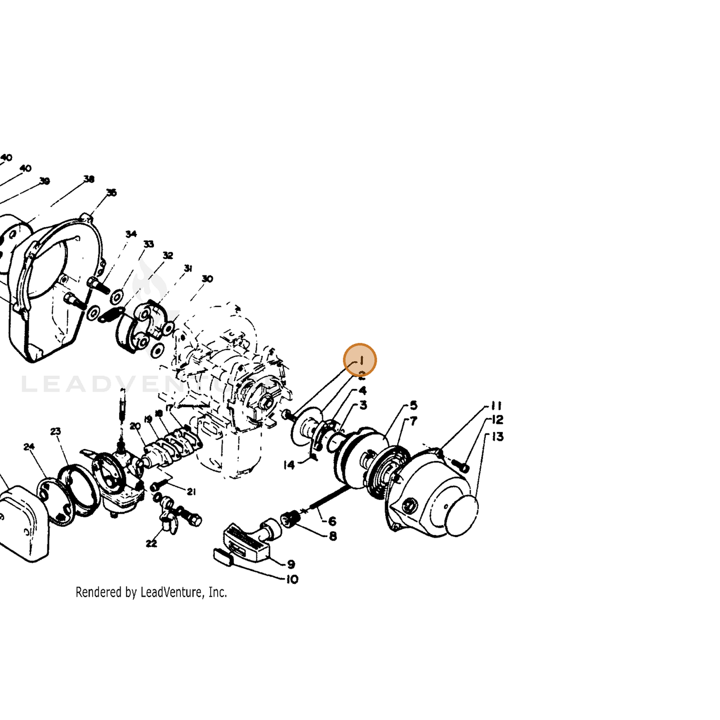ECHO part 17723605530 — IPL diagram snippet (6x zoom, amber highlight)