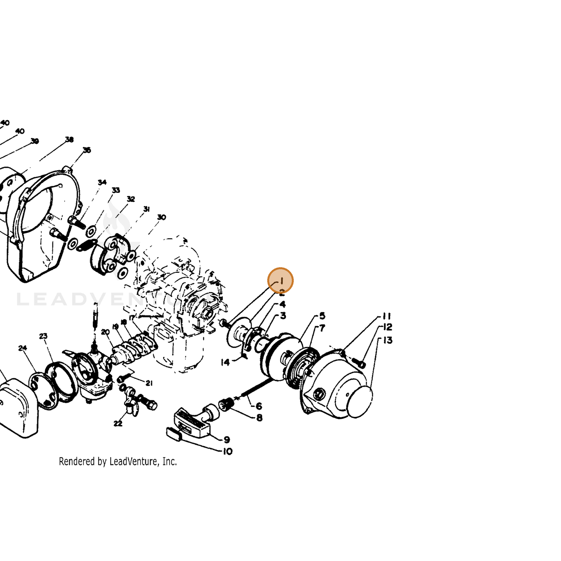 ECHO part 17723605530 — IPL diagram snippet (6x zoom, amber highlight)