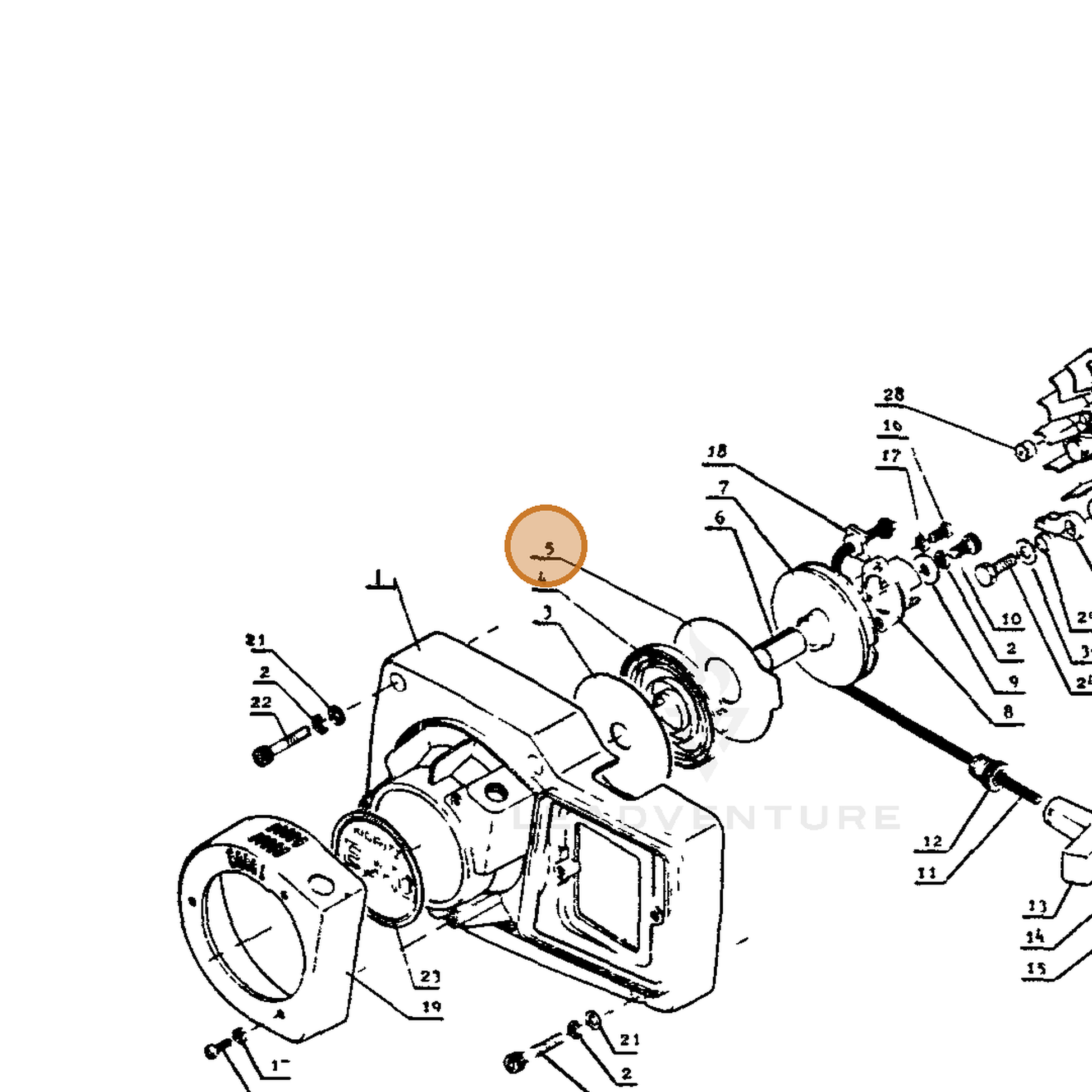 ECHO part 17724202832 — IPL diagram snippet (6x zoom, amber highlight)