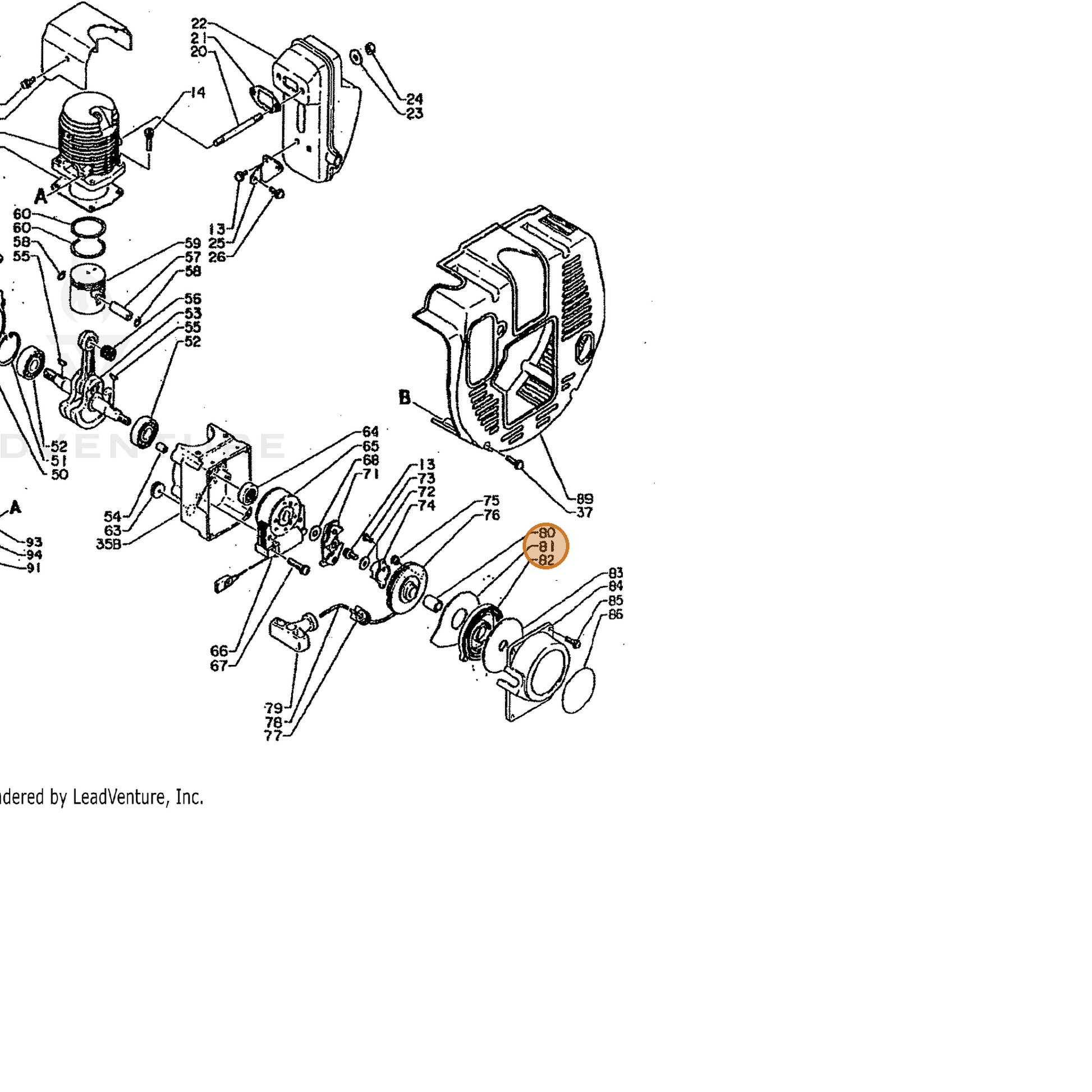 ECHO part 17724202910 — IPL diagram snippet (6x zoom, amber highlight)