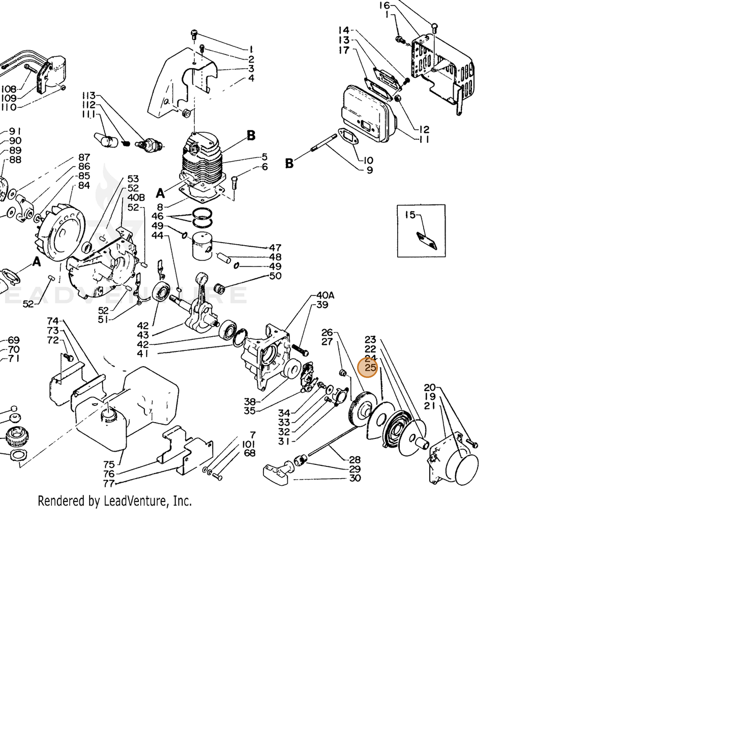 ECHO part 17724206721 — IPL diagram snippet (6x zoom, amber highlight)