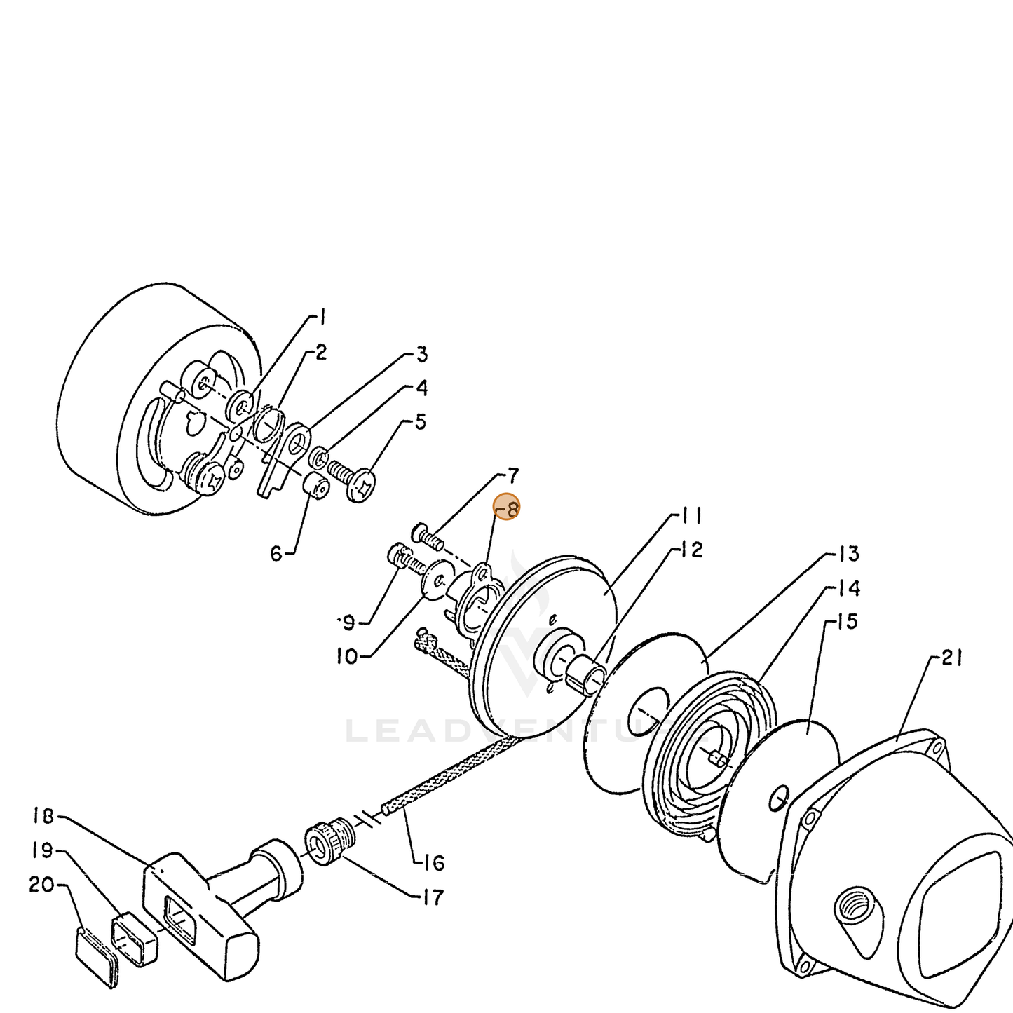 ECHO part 17724304320 — IPL diagram snippet (6x zoom, amber highlight)