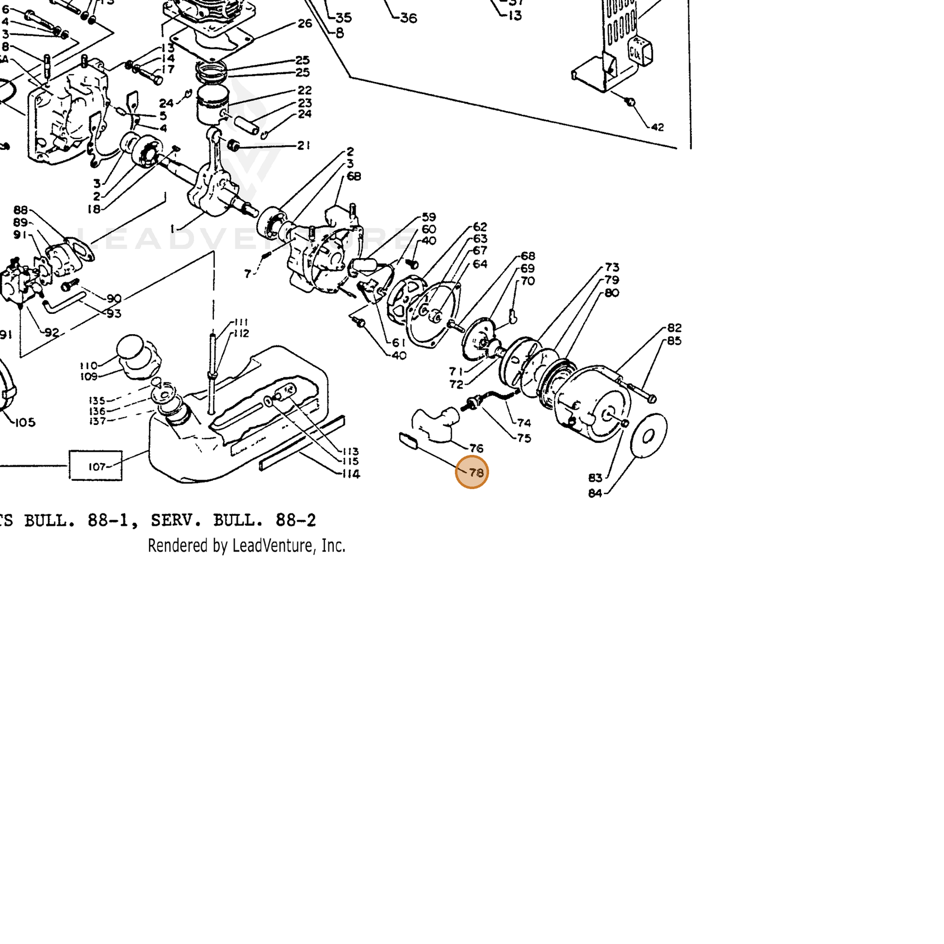 ECHO part 17724401110 — IPL diagram snippet (6x zoom, amber highlight)