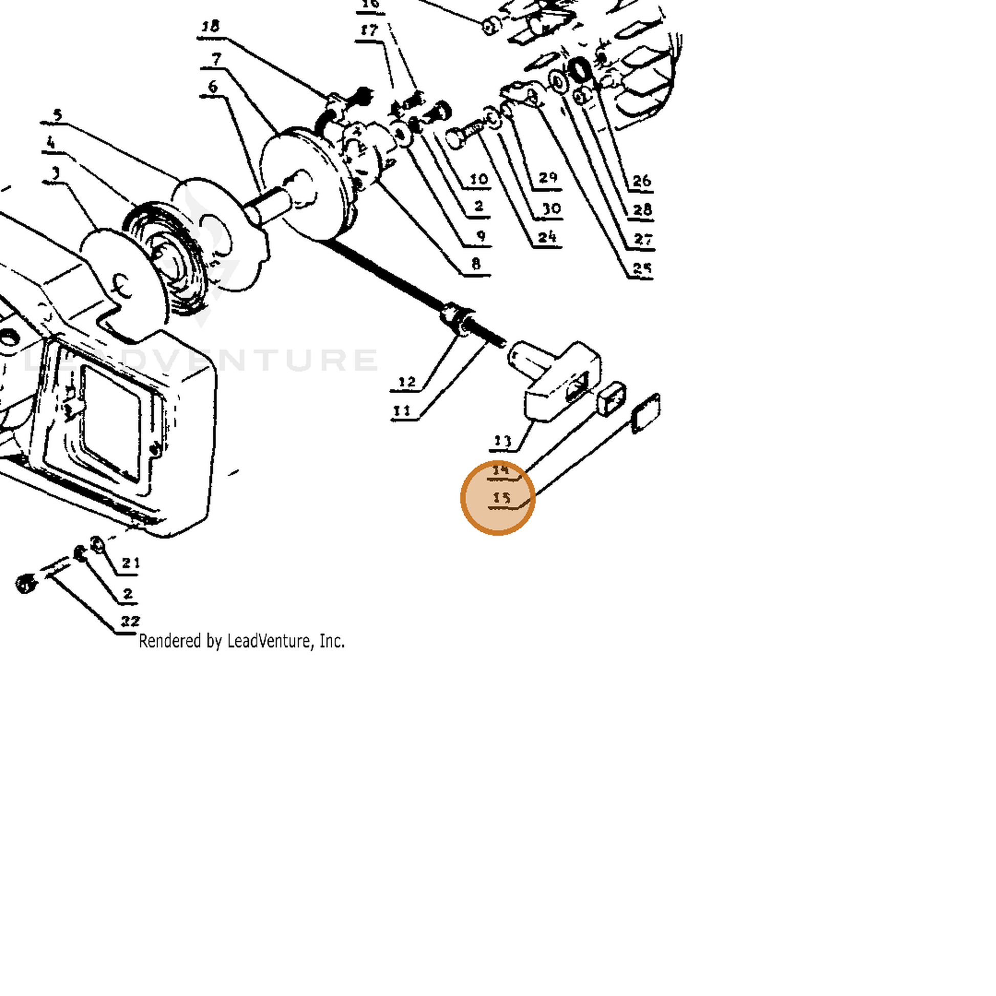 ECHO part 17724402830 — IPL diagram snippet (6x zoom, amber highlight)
