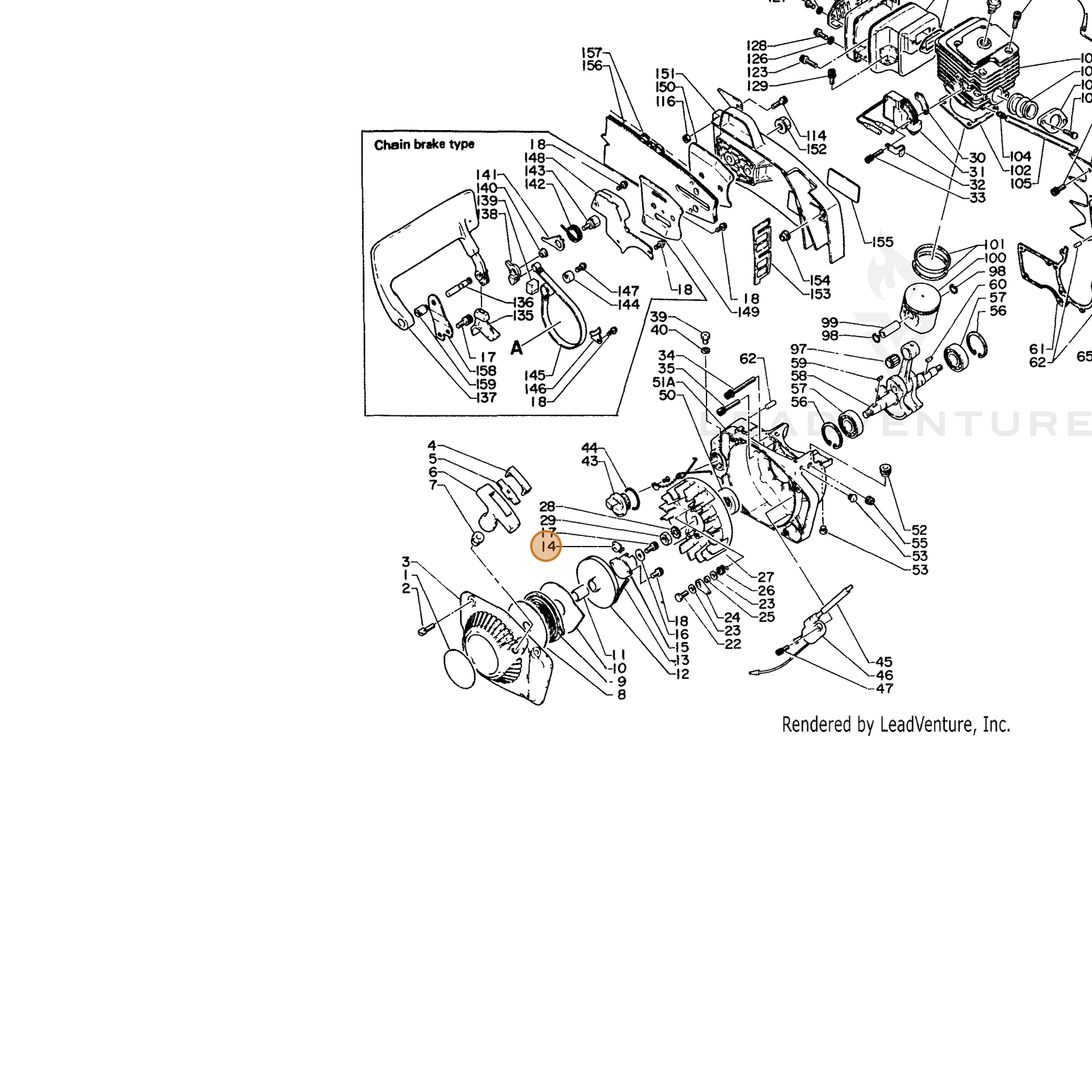 ECHO part 17724610631 — IPL diagram snippet (6x zoom, amber highlight)