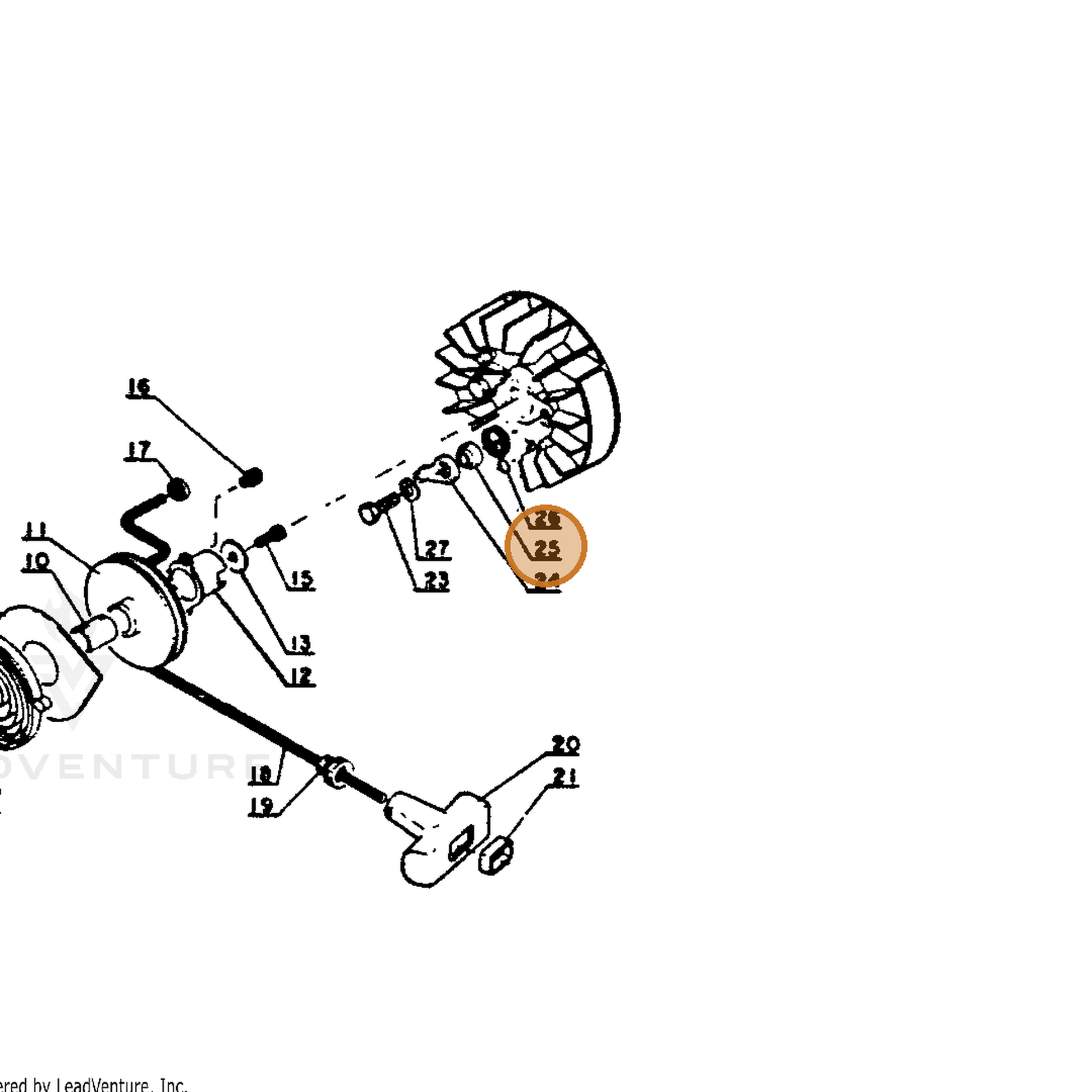 ECHO part 17724703932 — IPL diagram snippet (6x zoom, amber highlight)