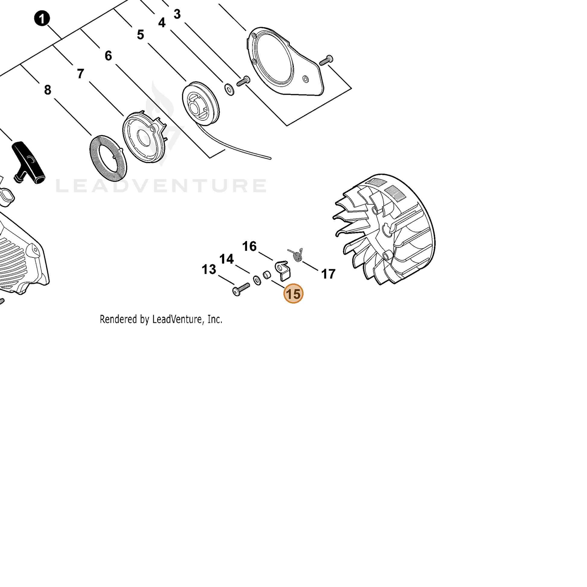 ECHO part 17724704630 — IPL diagram snippet (6x zoom, amber highlight)