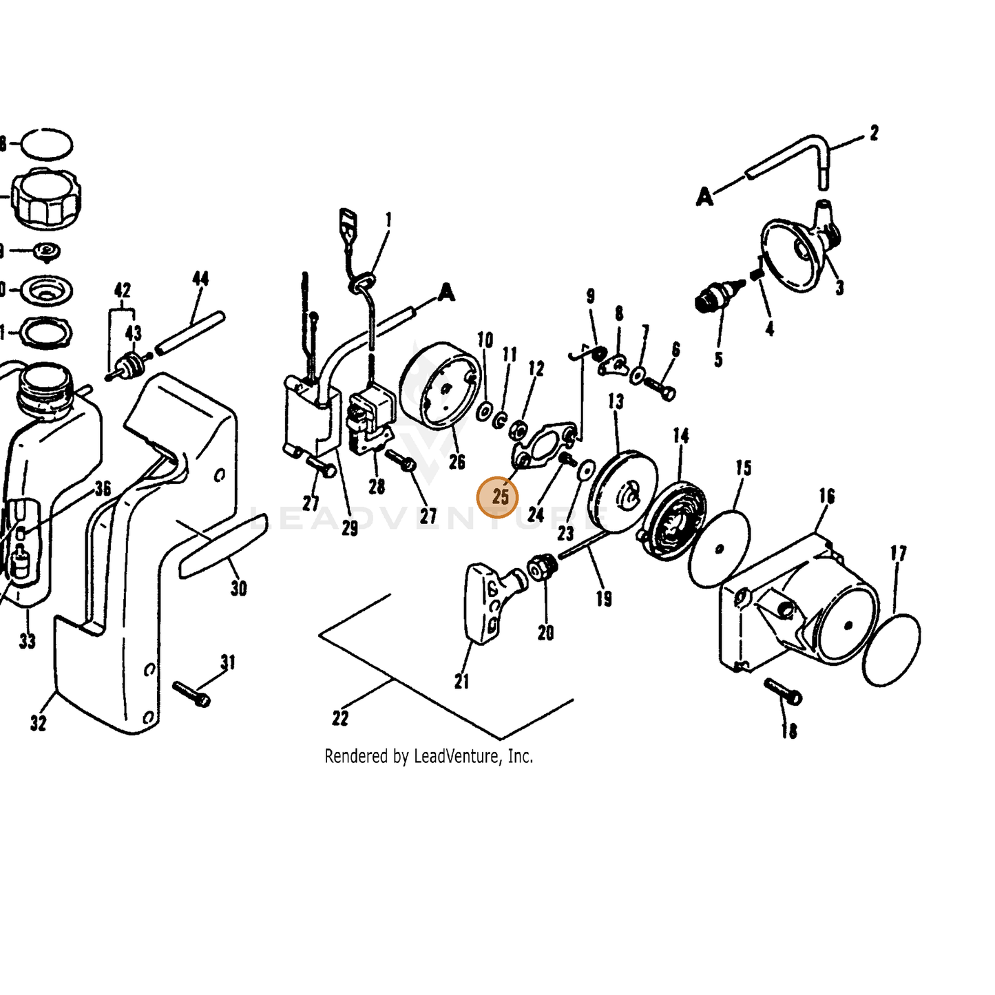 ECHO part 17730703360 — IPL diagram snippet (6x zoom, amber highlight)