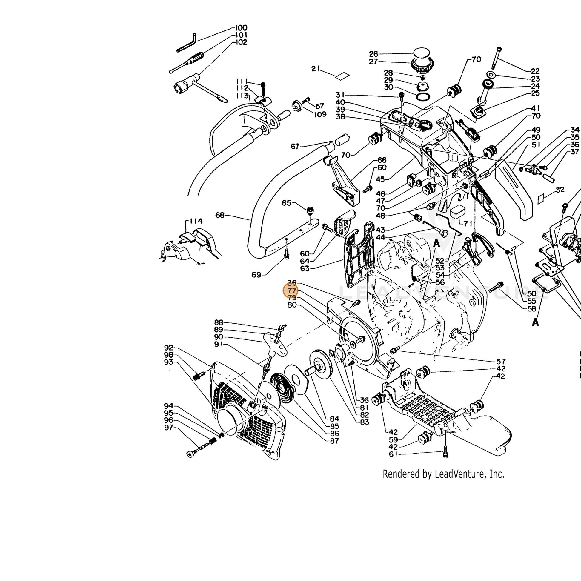ECHO part 17730810460 — IPL diagram snippet (6x zoom, amber highlight)