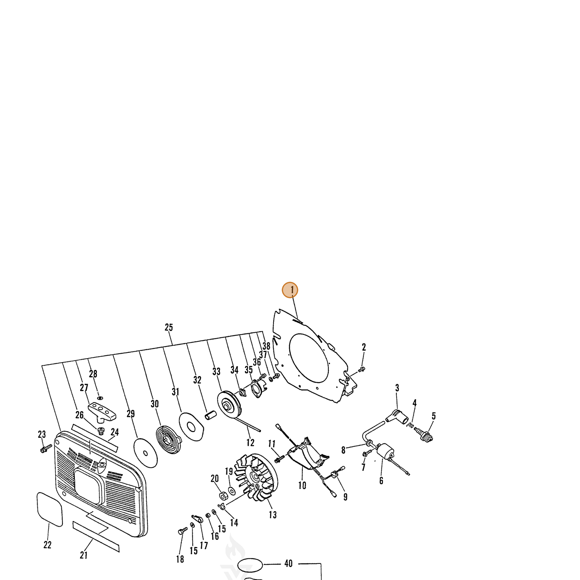 ECHO part 17730810461 — IPL diagram snippet (6x zoom, amber highlight)